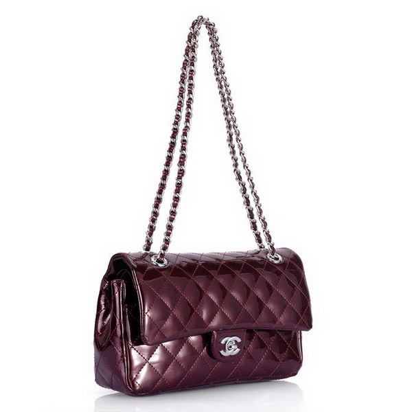 Cheap Replica Chanel Classic 2.55 Series Flap Bag 1112 Dark Red Leather Silver Handware